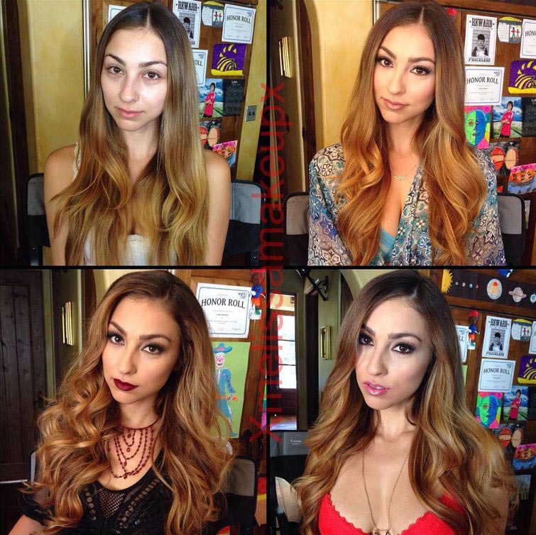 модели без макияжа, модели до и после макияжа, модели с макияжем и без
