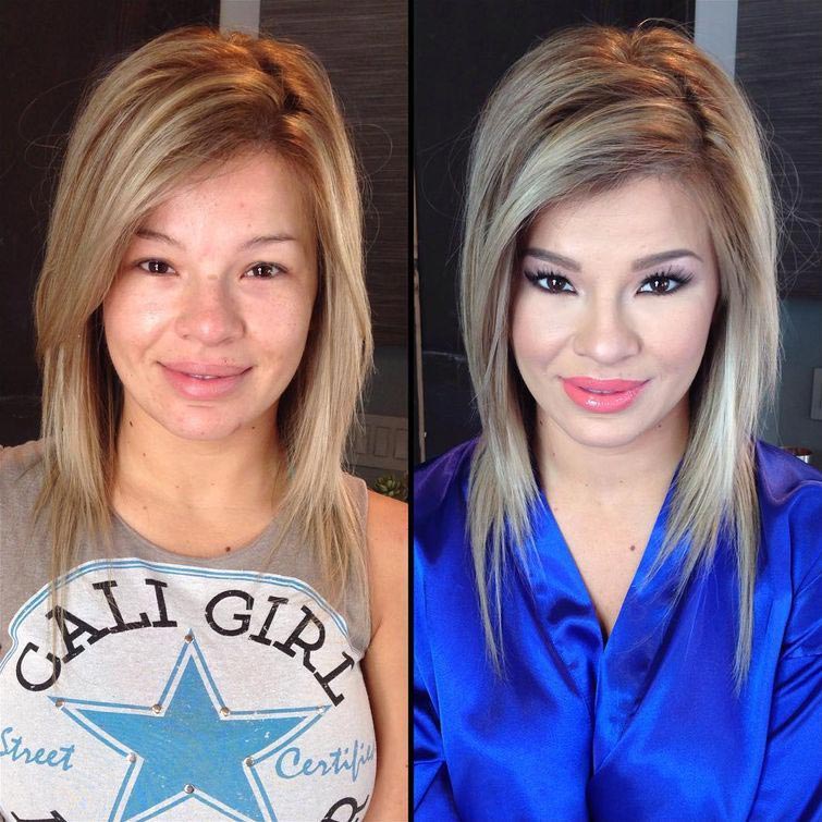 модели без макияжа, модели до и после макияжа, модели с макияжем и без