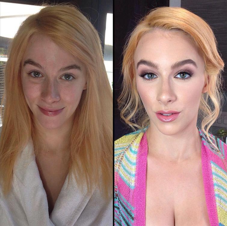 модели без макияжа, модели до и после макияжа, модели с макияжем и без