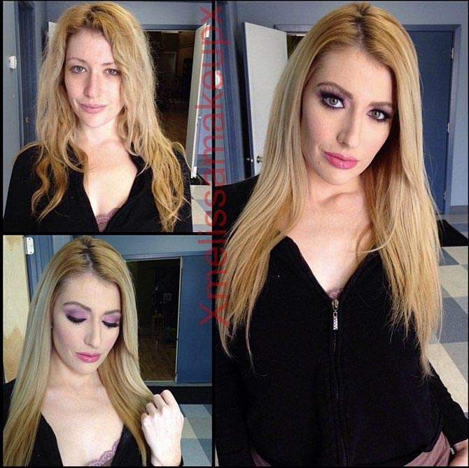 модели без макияжа, модели до и после макияжа, модели с макияжем и без