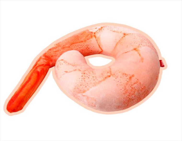 подушка в виде креветки, поспать на креветке