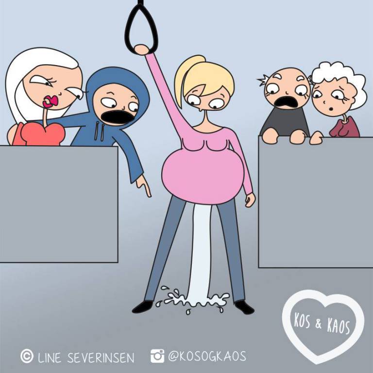 беременность она такая,  комиксы про проблемы беременных, Лайн Северинсен 
