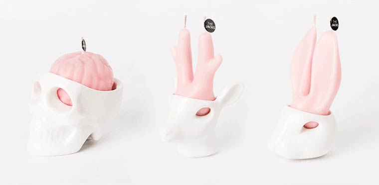 The Jacks свечи, свечи плакать воском черепа людей и животных, воск вытекать через глаза статуэток