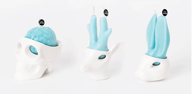 The Jacks свечи, свечи плакать воском черепа людей и животных, воск вытекать через глаза статуэток