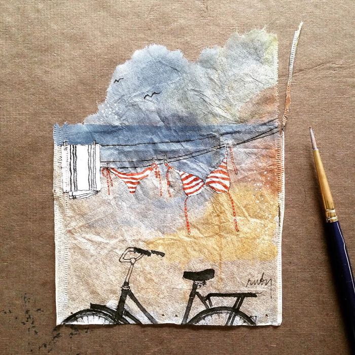 363 дня чая, художник разукрасил чайные пакетики, Руби Сильвио