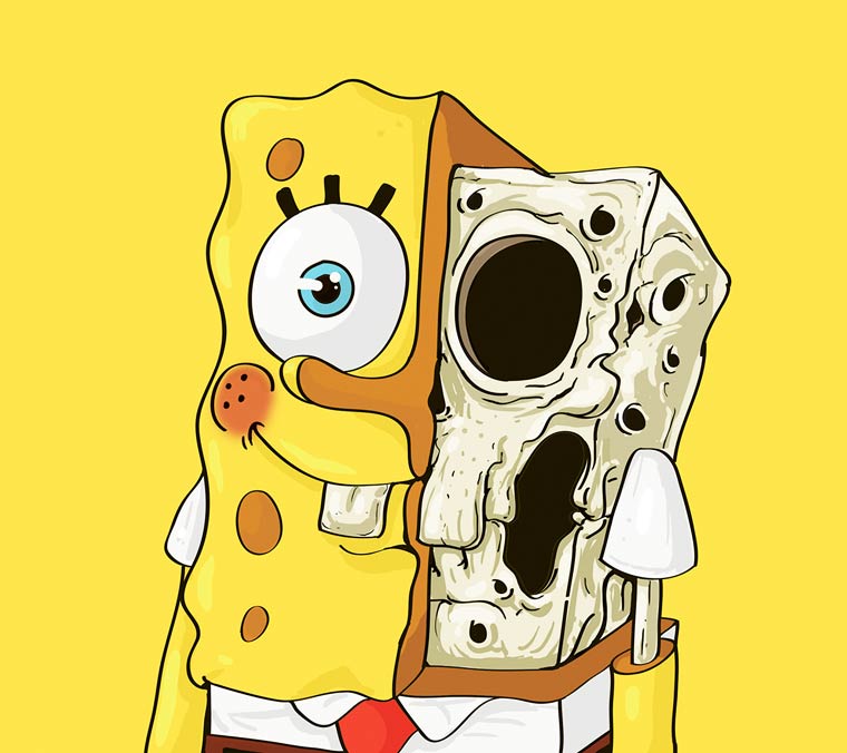 Желтые и разрезанные: художник показал головы знаменитых персонажей в разрезе головы персонажей в разрезе, желтые и разрезанные, Cute Yellow, Махмуд Рефаат, Mahmoud Refaat