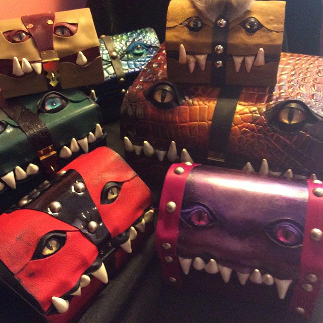 чемоданы в виде монстров, монстры сундуки, Mellie Z, Fine Line Workshop