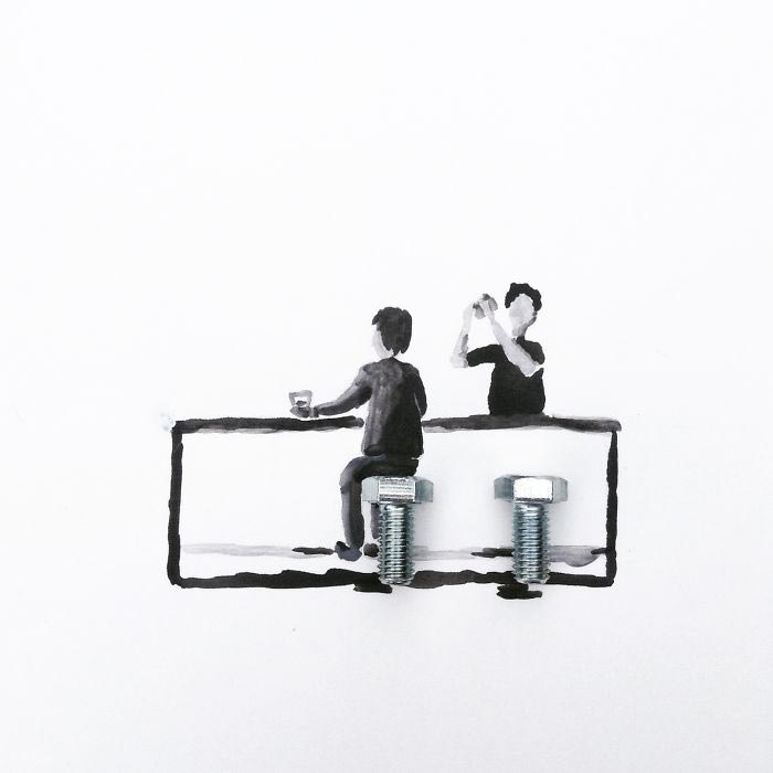 Kristián Mensa, Кристиан Менса, рисунки элементы окружающего мира, предметы быта рисунки