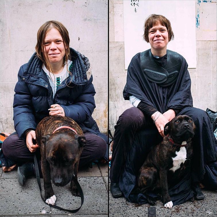 До и после: парикмахер бесплатно стрижет бездомных после полного рабочего дня парикмахер стрижет бездомных, бездомные до и после стрижки, Джошуа Кумбс, Joshua Coombes