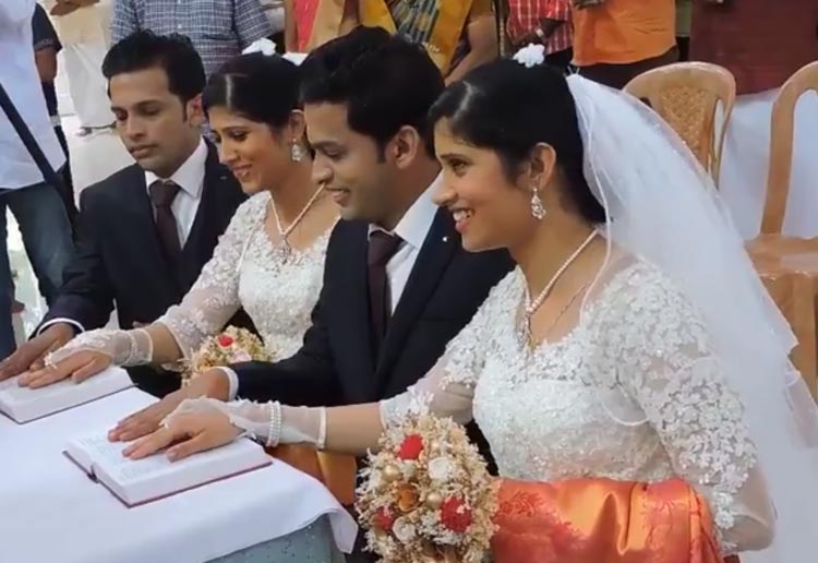 полный близнец, близнецы женились на близнецах, свадьба индийских близнецов, двойная свадьба близнецов