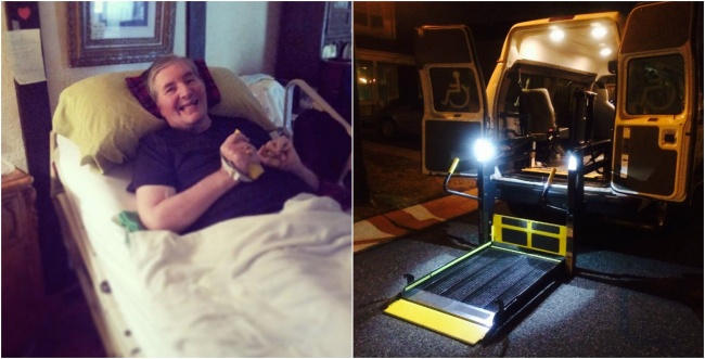 официантка принесла записку пожарным, пожарные помогли купить фургон парализованному, Лиз Вудворд, Liz Woodward