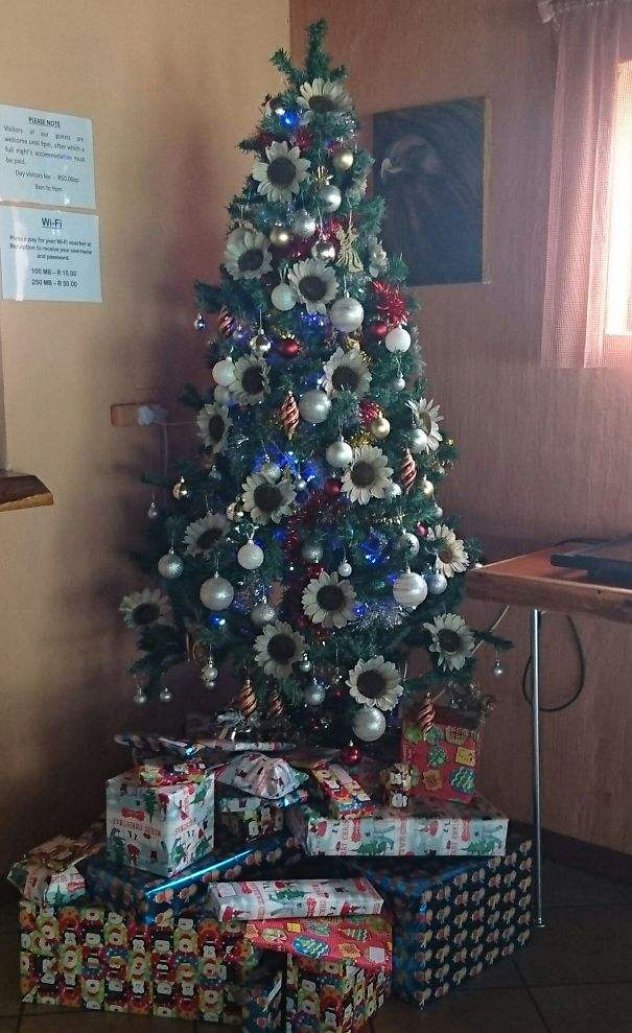 Люди украшают новогодние ёлки цветами, ёлки украшенные цветами 