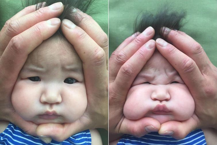 лицо мячиком, лица младенцев рисовые шарики, лица младенцев шарики из риса, RiceBallBabies