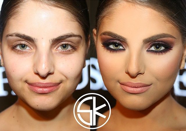  преображение девушек до и после профессионального макияжа, до и после макияжа, Samer Khouzami 