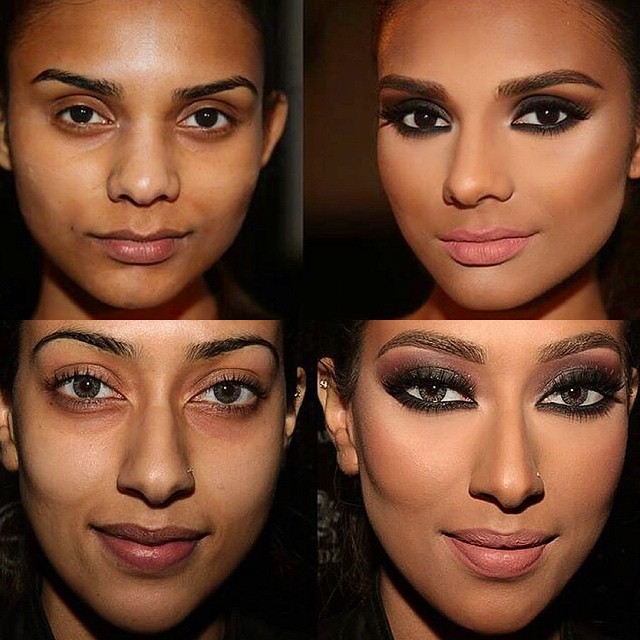  преображение девушек до и после профессионального макияжа, до и после макияжа, Samer Khouzami 