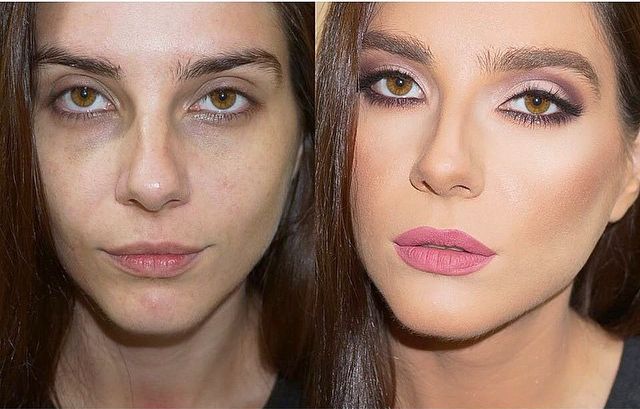  преображение девушек до и после профессионального макияжа, до и после макияжа, Samer Khouzami 