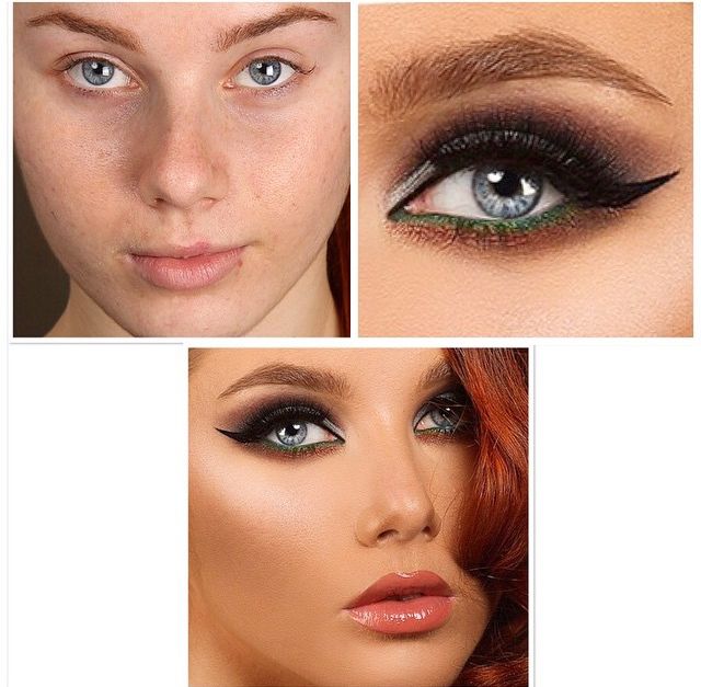  преображение девушек до и после профессионального макияжа, до и после макияжа, Samer Khouzami 