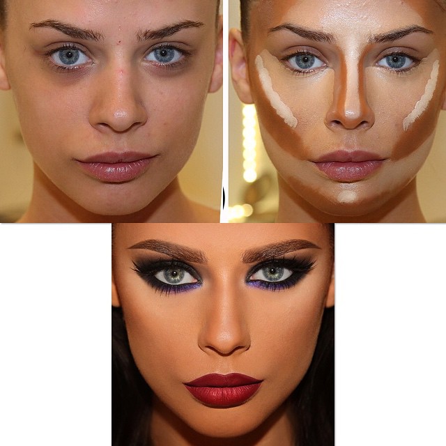  преображение девушек до и после профессионального макияжа, до и после макияжа, Samer Khouzami 