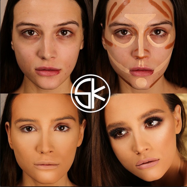  преображение девушек до и после профессионального макияжа, до и после макияжа, Samer Khouzami 