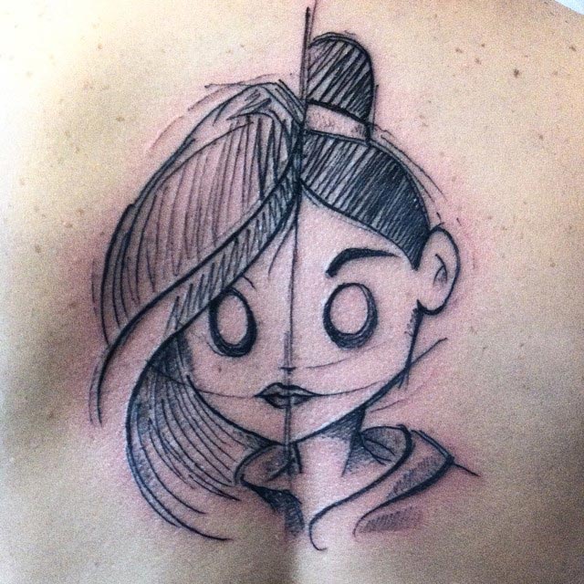 татуировки с диснеевскими принцессами, тату с персонажами мультфильмов, тату дисней