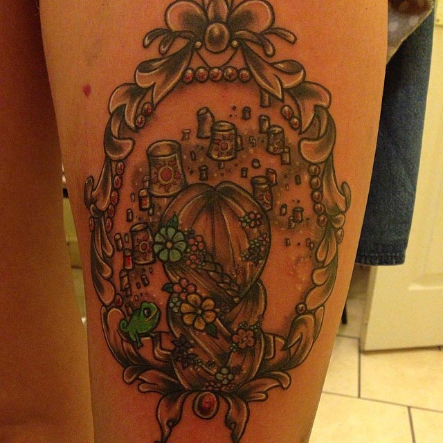 татуировки с диснеевскими принцессами, тату с персонажами мультфильмов, тату дисней