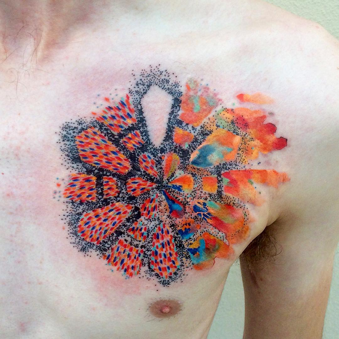 Акварельные татуировки от чешского художника, которые выглядят так, будто н...