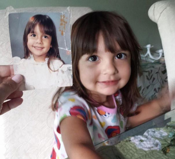 сравнительные фотографии родителей и детей, дети похожие на родителей, яблоко от яблони