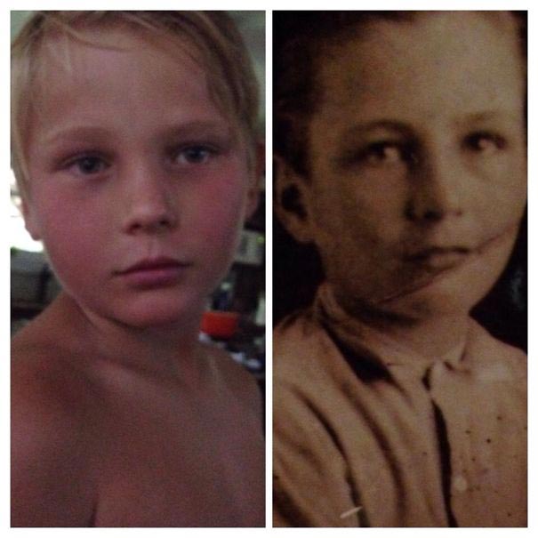 сравнительные фотографии родителей и детей, дети похожие на родителей, яблоко от яблони