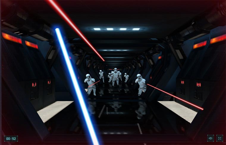 игра Побег со световым мечом, как играть Побег со световым мечом, игра от google Побег со световым мечом? игра звездные войны Google