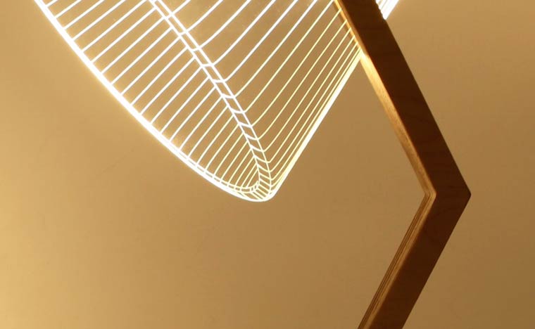 Оригинальные двухмерные светильники, которые выглядят как трехмерные лампы Bulbing 2D/3D? двухмерные лампы как трёхмерные светильники, двухмерные светильники