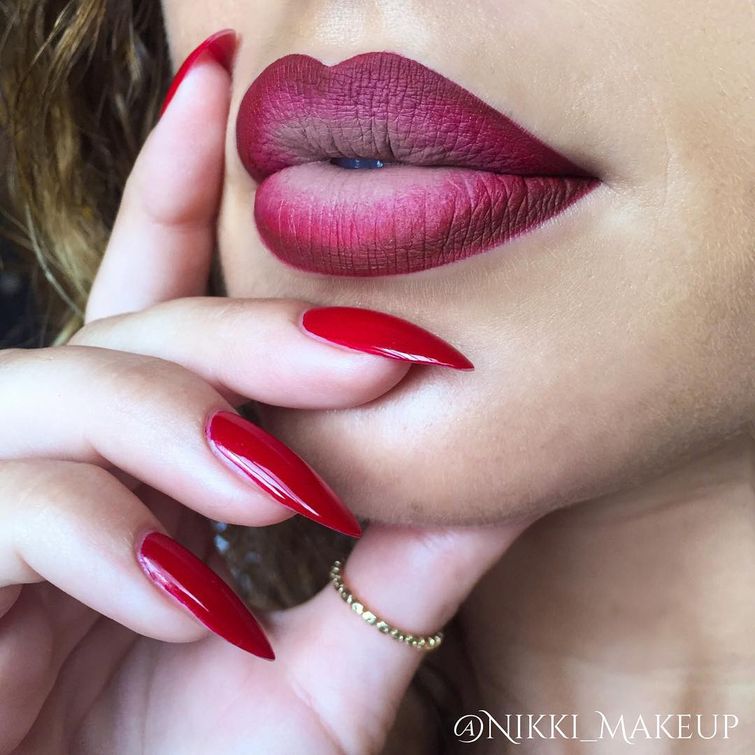 тёмная помада, мода на тёмные помады, матовая помада