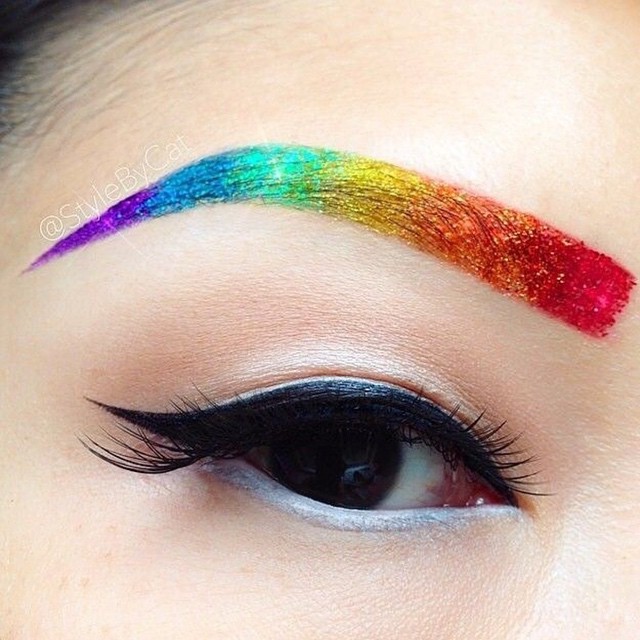 Радужные брови, разноцветные брови, rainbow eyebrows