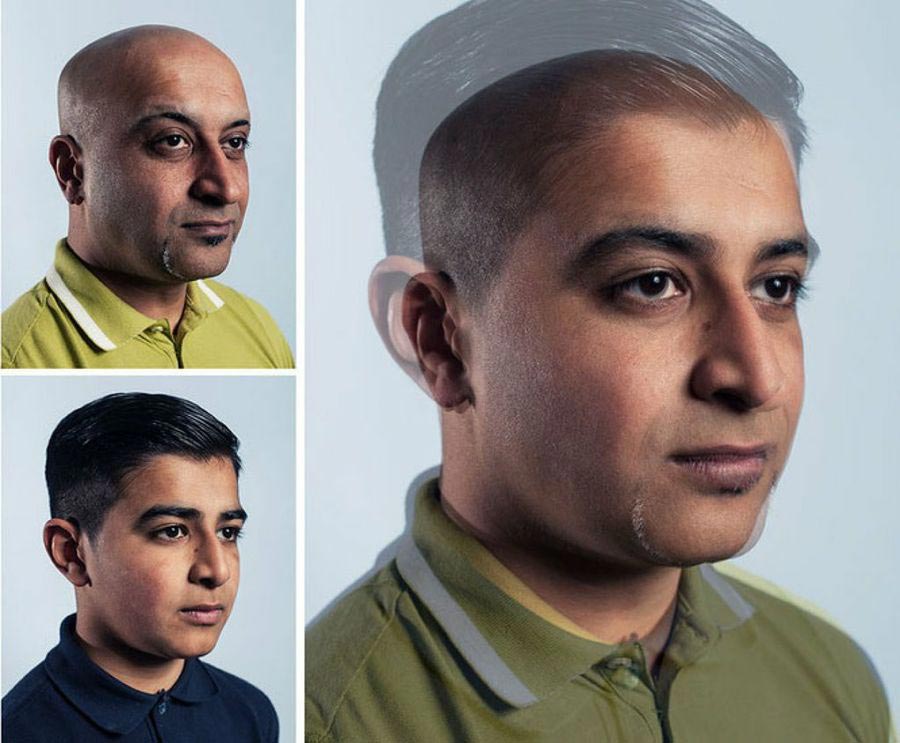 фотограф совместил фотографии отцов и сыновей, Крейг Гибсон, Boys and their fathers