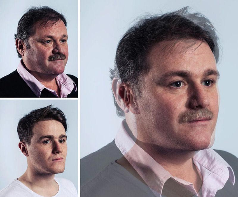 фотограф совместил фотографии отцов и сыновей, Крейг Гибсон, Boys and their fathers