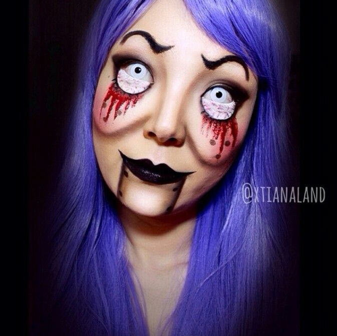 20 крутых макияжей в стиле жуткой деревянной куклы кукольный макияж, макияж в стиле жуткой деревянной куклы, кукла чревовещателя