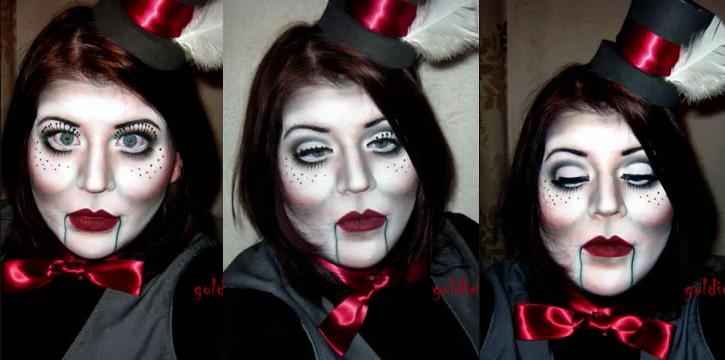 20 крутых макияжей в стиле жуткой деревянной куклы кукольный макияж, макияж в стиле жуткой деревянной куклы, кукла чревовещателя