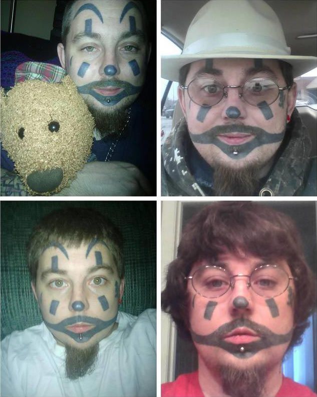 тату на лицах, дурацкие татуировки на лица, татуировки на лицах, странные татуировки на лицах