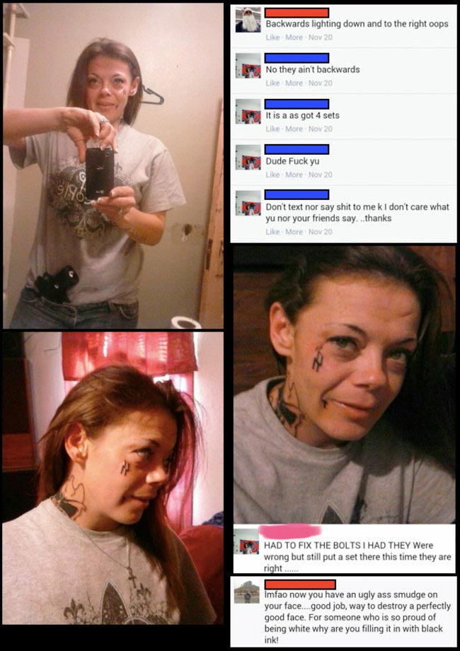 тату на лицах, дурацкие татуировки на лица, татуировки на лицах, странные татуировки на лицах