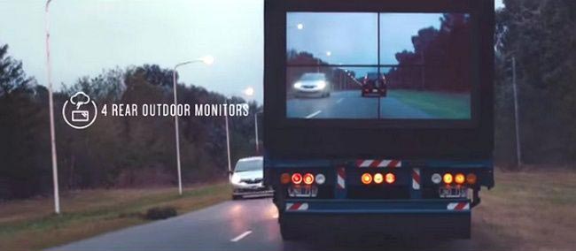 прозрачный грузовик, Samsung камера для грузовиков, изобретение для обгона грузовиков