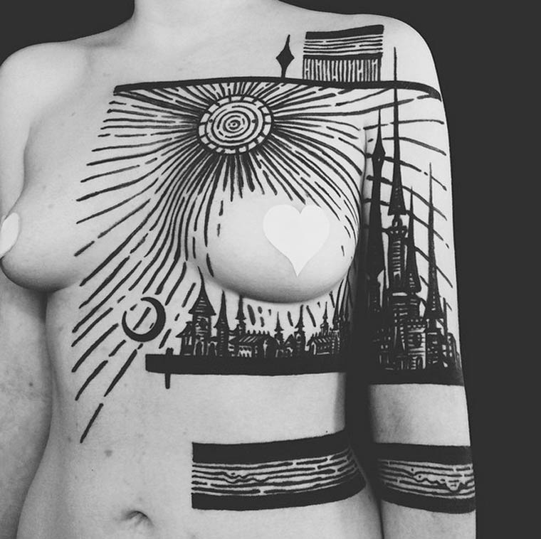 Thieves of Tower, татуировки гравюры, тату гравюры, монохромные тату