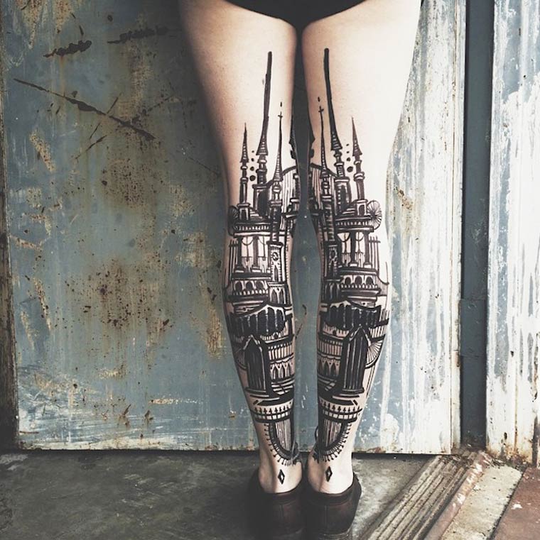 Татуировки в стиле архитектуры