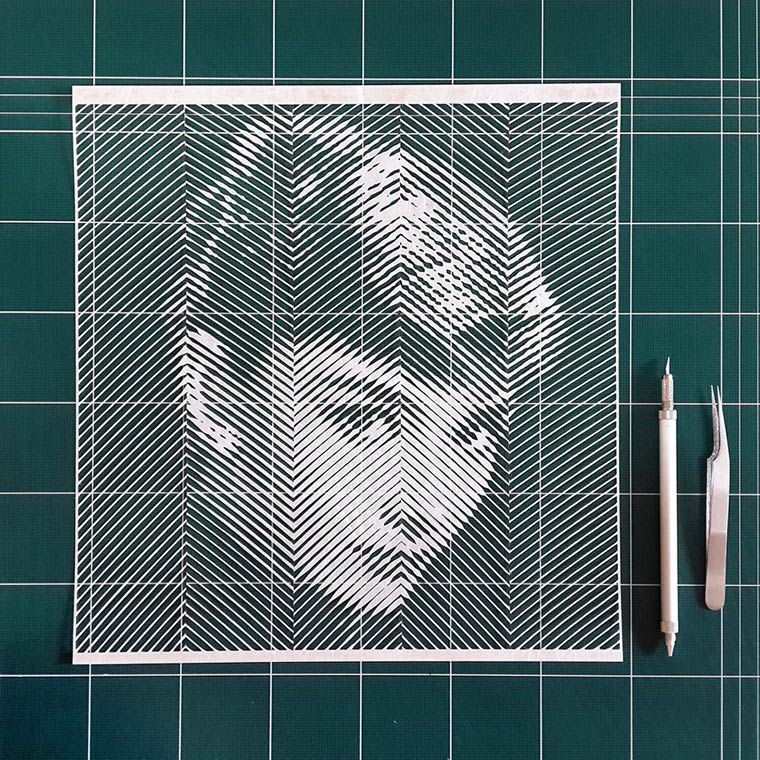 Ю Хена, Yoo Hyun, вырезанные портреты знаменитостей, портреты вырезанные из бумаги