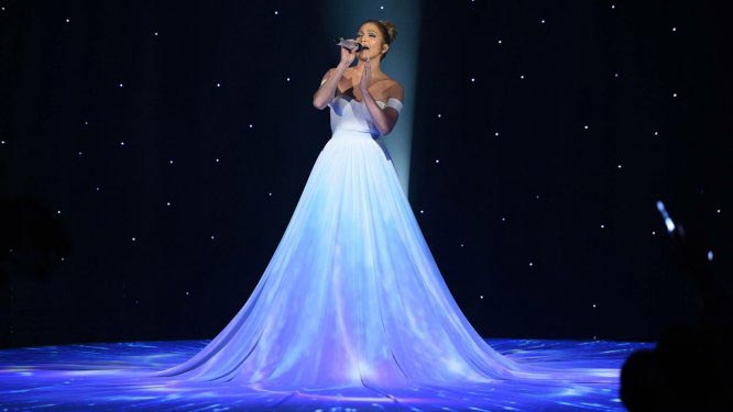 платье Дженнифер Лопес,6-метровое платье, платье-экран, Дженнифер Лопес Feel the Light, песня из мультфильма Дом, 