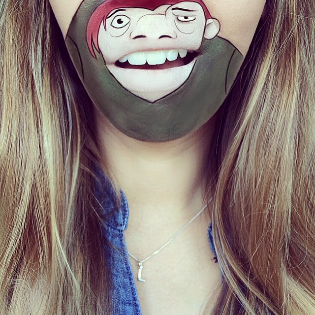 Лаура Дженкинсон, Laura Jenkinson. Персонажи известных мультфильмов на губах