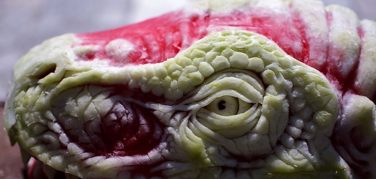 Арбузных дел мастер: скульптор превратил обыкновенный арбуз в жуткого дракона Валериано Фатика, Valeriano Fatica, дракон из арбуза