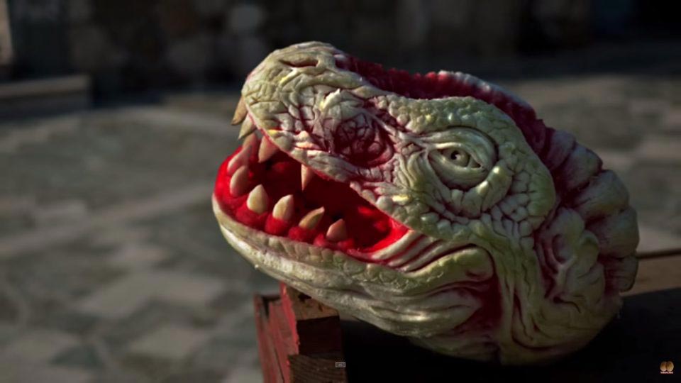 Арбузных дел мастер: скульптор превратил обыкновенный арбуз в жуткого дракона Валериано Фатика, Valeriano Fatica, дракон из арбуза