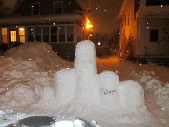 гениальное использование снега, снег это весело, приколы со снегом