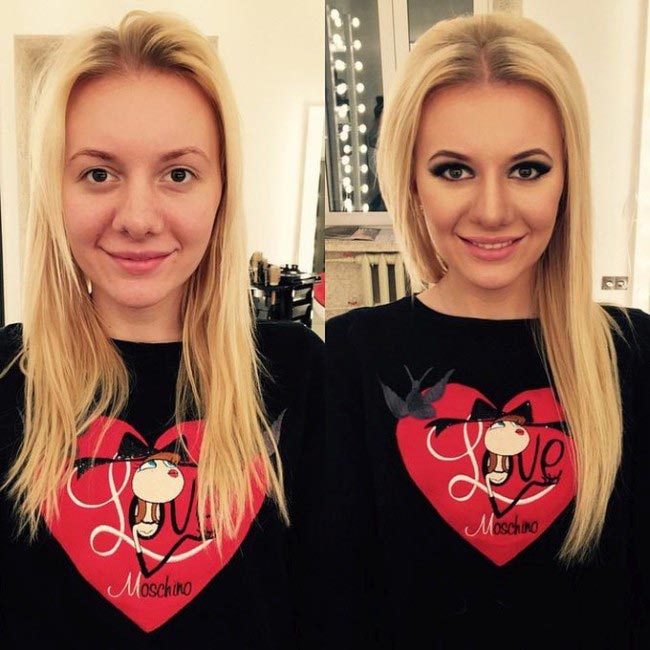 макияж до и после, визажист Равиль Агмалов, девушки с макияжем и без