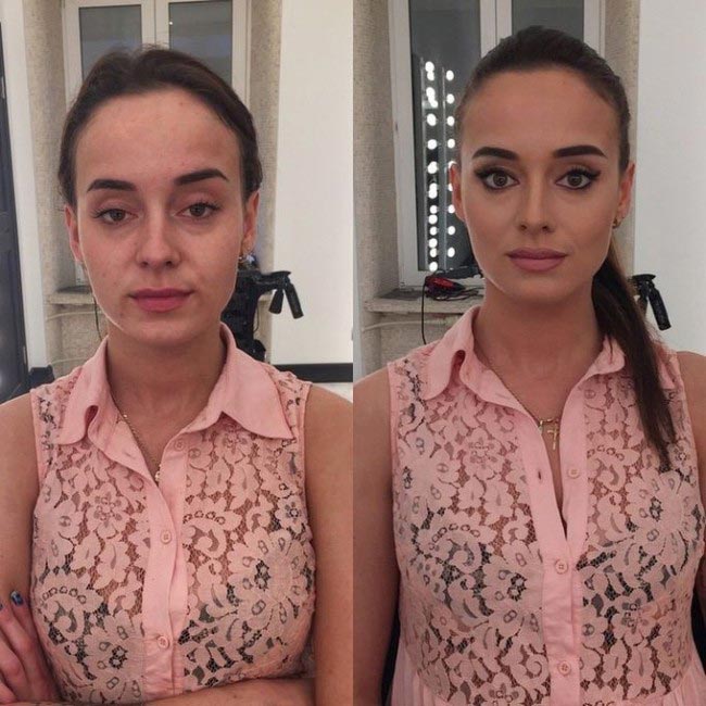 макияж до и после, визажист Равиль Агмалов, девушки с макияжем и без