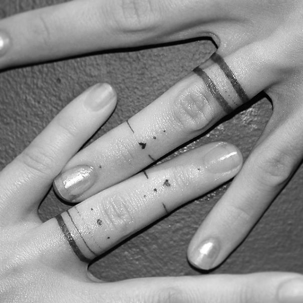 свадебные татуировки, тату вместо колец